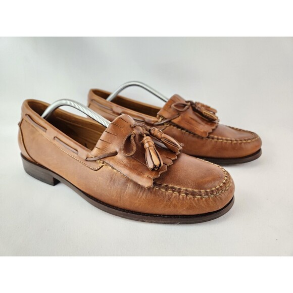 Johnston & Murphy Brown Tassel Fringe Leather Loafer Dress Shoes Men\'s US 12‎ M main image 12